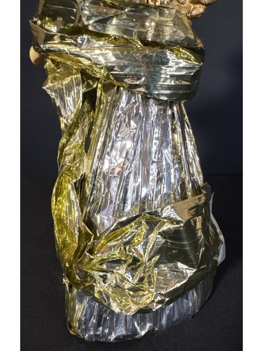 Victorian Angel Figurine Gold & Silver Foil Robe Intricate Wing Tree Topper - Picture 10 of 12